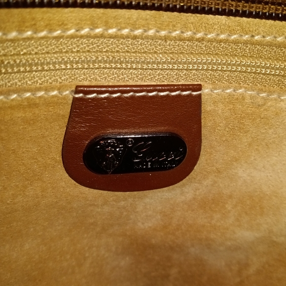 Gucci | Vintage Brown Leather Tote Work Bag Laptop Bag Handbag - Picture 16 of 16